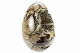 Septarian Dragon Egg Geode - Black and Yellow Crystals #305831-1